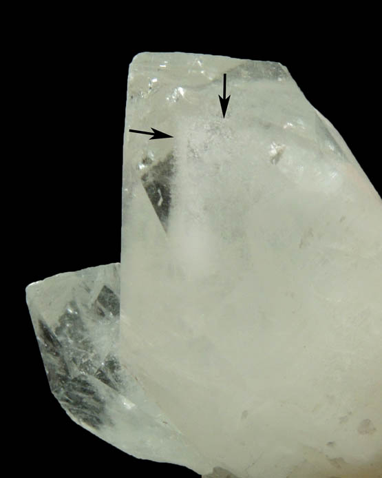 Quartz with phantom-growth zones from Red Bridge Mine, Spring Glen, Ellenville District, Ulster County, New York