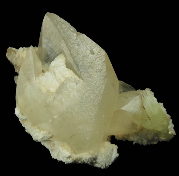 Calcite with Prehnite over Laumontite from Millington Quarry, Bernards Township, Somerset County, New Jersey