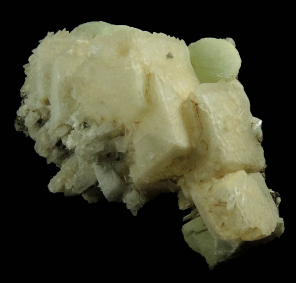 Calcite on Prehnite from Millington Quarry, Bernards Township, Somerset County, New Jersey