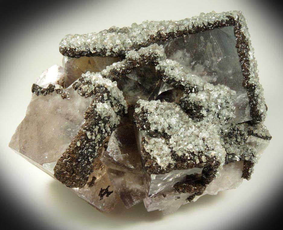 Fluorite with Siderite and Calcite from Boltsburn Mine, Rookhope, County Durham, England