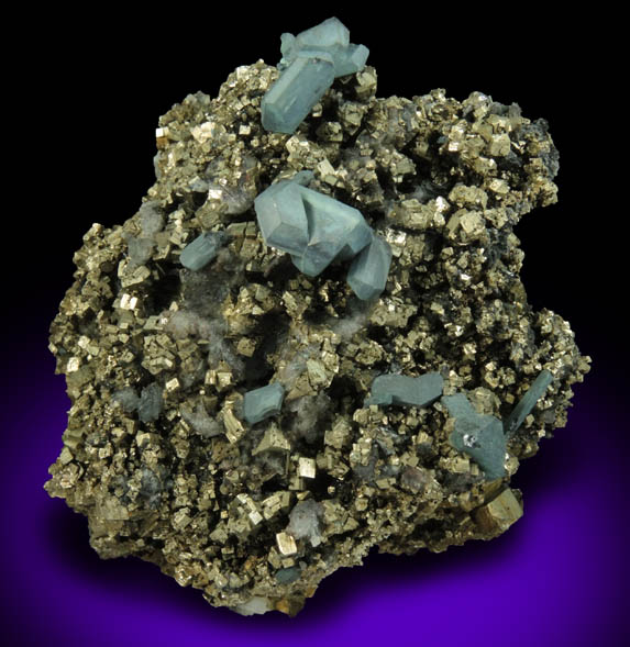 Cerussite on Pyrite from Mina Ojuela, Mapimi, Durango, Mexico