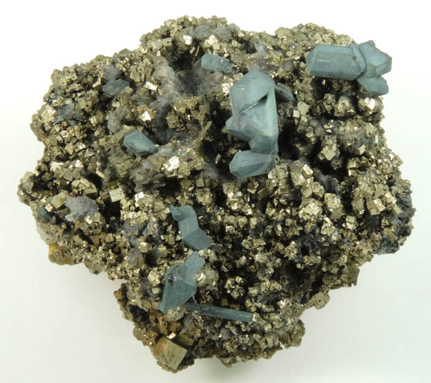 Cerussite on Pyrite from Mina Ojuela, Mapimi, Durango, Mexico