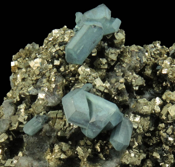 Cerussite on Pyrite from Mina Ojuela, Mapimi, Durango, Mexico