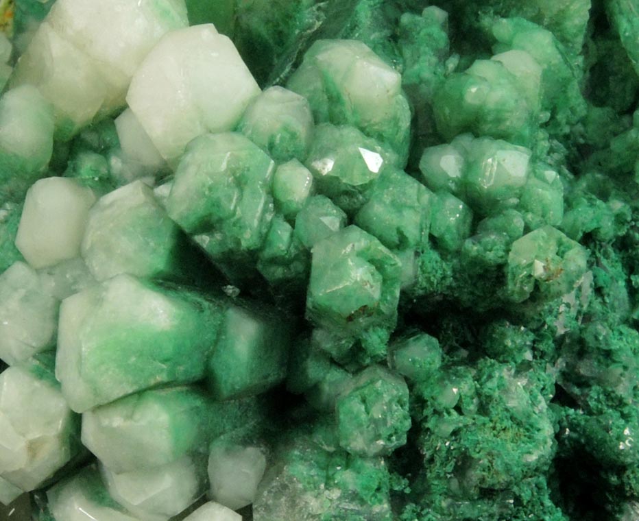 Aragonite var. Tarnowitzite with Malachite from Tsumeb Mine, Otavi-Bergland District, Oshikoto, Namibia