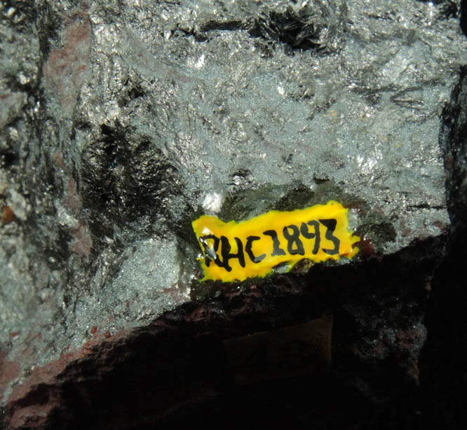 Millerite on Hematite from Sterling Mine, Antwerp, Jefferson County, New York