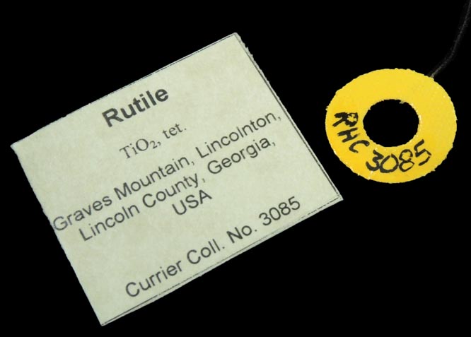 Rutile from Graves Mountain, 19.5 km east of Washington, Lincoln County, Georgia