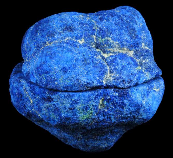 Azurite matched halves of spherical nodule from Mikheevskoe, Chelyabinsk Oblast, Southern Ural Mountains, Russia