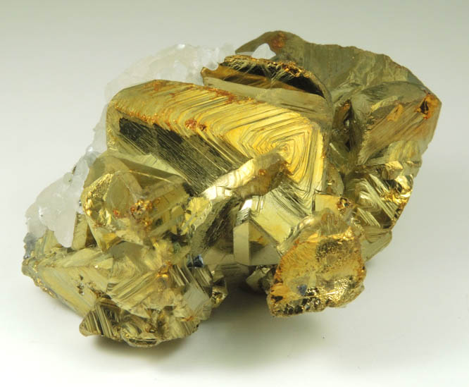 Chalcopyrite with Calcite and minor Tetrahedrite from Huanzala Mine, Huallanca District, Huanuco Department, Peru