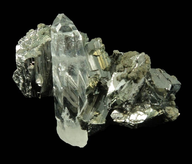 Arsenopyrite, Quartz, Siderite from Panasqueira Mine, Barroca Grande, 21 km. west of Fundao, Castelo Branco, Portugal