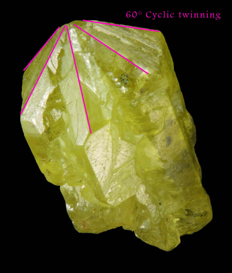 Chrysoberyl (drill bit-twinned crystals) from Ambatomanoina, Fianarantsoa, Madagascar