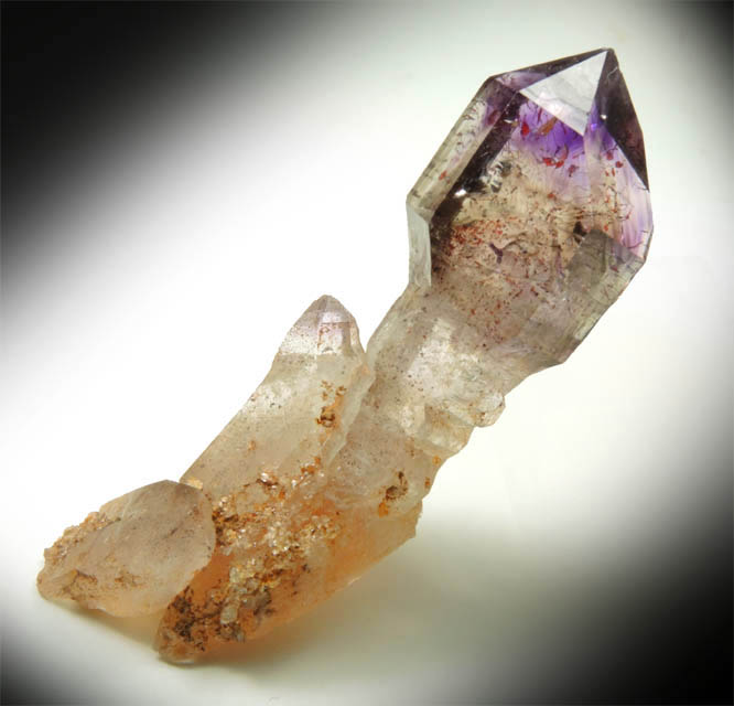 Quartz var. Smoky-Amethyst Scepter with Hematite inclusions from Chibukul Mine, Chiredzi District, Masvingo, Zimbabwe