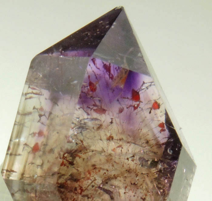 Quartz var. Smoky-Amethyst Scepter with Hematite inclusions from Chibukul Mine, Chiredzi District, Masvingo, Zimbabwe