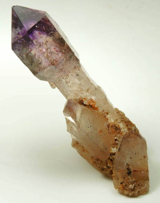 Quartz var. Smoky-Amethyst Scepter with Hematite inclusions from Chibukul Mine, Chiredzi District, Masvingo, Zimbabwe