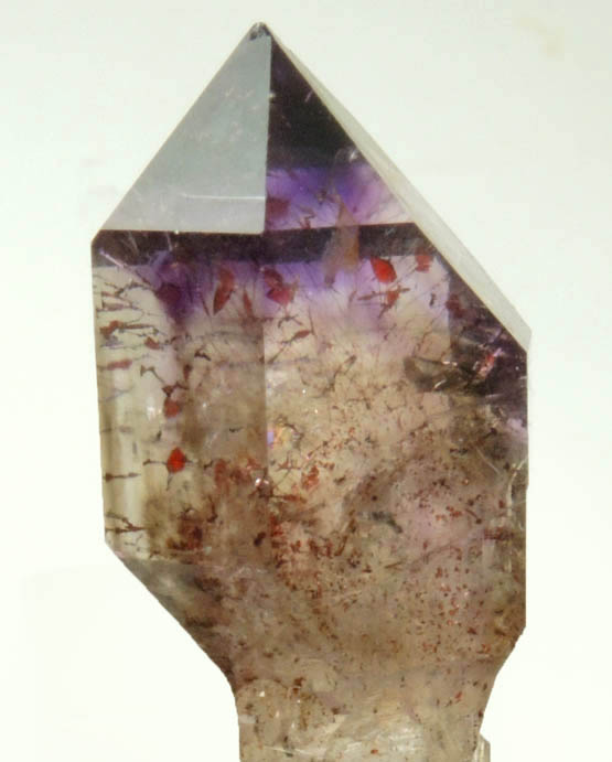 Quartz var. Smoky-Amethyst Scepter with Hematite inclusions from Chibukul Mine, Chiredzi District, Masvingo, Zimbabwe