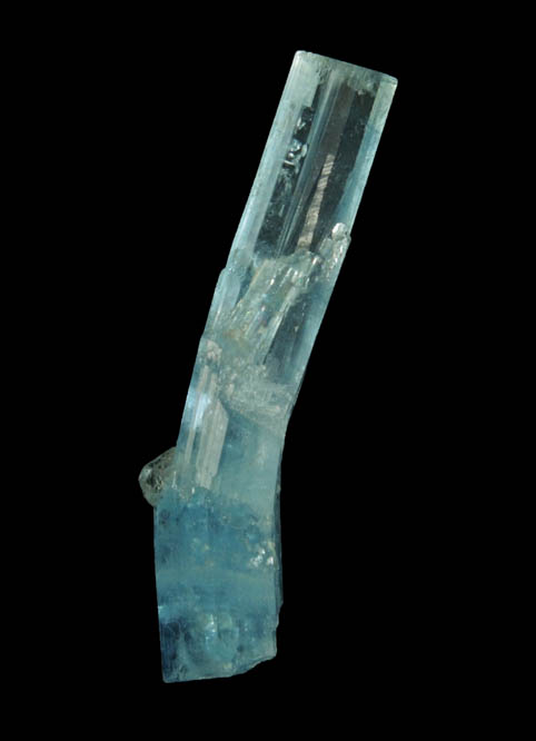 Beryl var. Aquamarine (curved crystal) from Doi Ty Mine, Thuong Xuan District, Thanh Ha Province, Vietnam