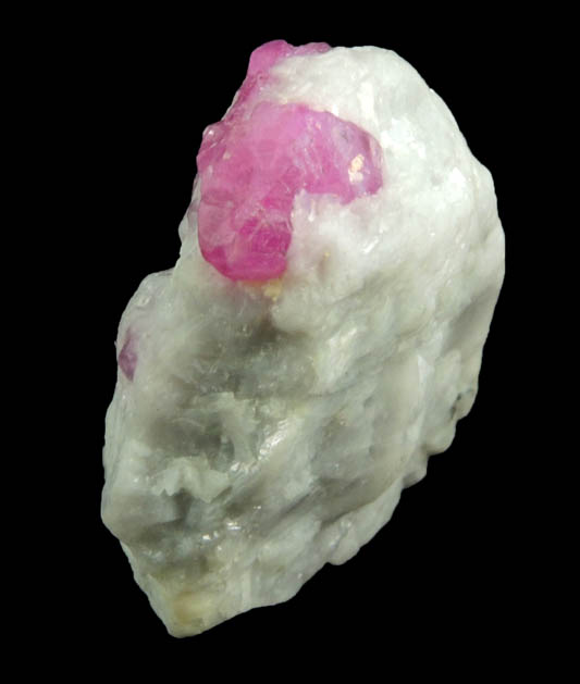 Corundum var. Ruby in marble with minor Pyrite from Jegdalek, Surobi, Kabul, Afghanistan