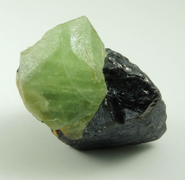 Forsterite var. Peridot on Magnetite from Suppat, Naran-Kagan Valley, Kohistan District, Khyber Pakhtunkhwa (North-West Frontier Province), Pakistan