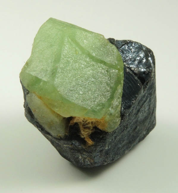 Forsterite var. Peridot on Magnetite from Suppat, Naran-Kagan Valley, Kohistan District, Khyber Pakhtunkhwa (North-West Frontier Province), Pakistan