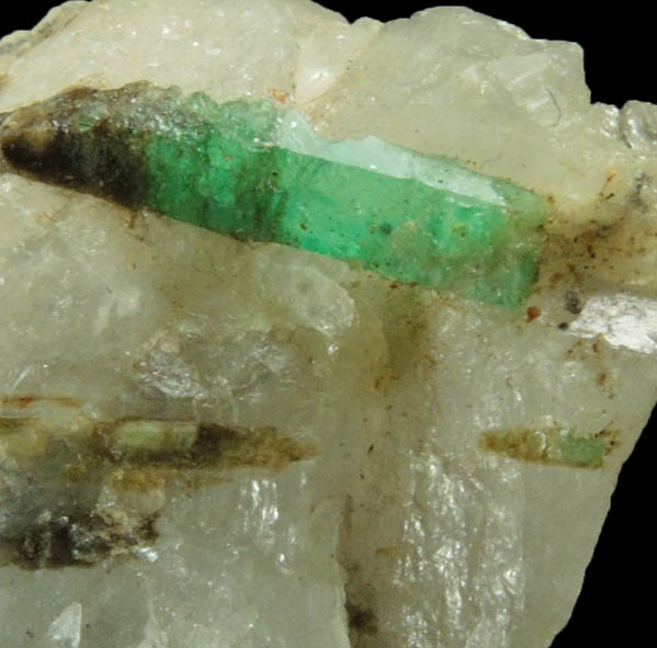 Beryl var. Emerald in Quartz from Herat-Panjsher Fault, southeastern slope of the Panjshir River, Buzmal-Khenj area, Panjshir Province, Afghanistan