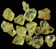 Chrysoberyl (14 gem-grade twinned crystals) from Pancas, Espírito Santo, Brazil