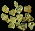 Chrysoberyl (14 gem-grade twinned crystals) from Pancas, Esprito Santo, Brazil