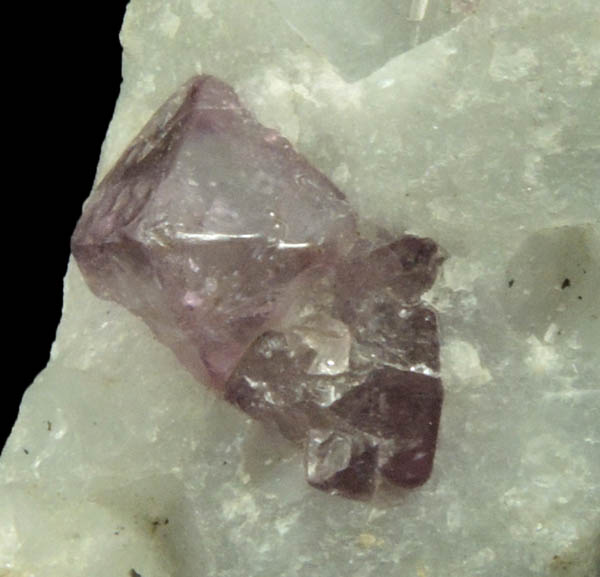 Spinel in marble (lavender) from Mogok District, 115 km NNE of Mandalay, Mandalay Division, Myanmar (Burma)