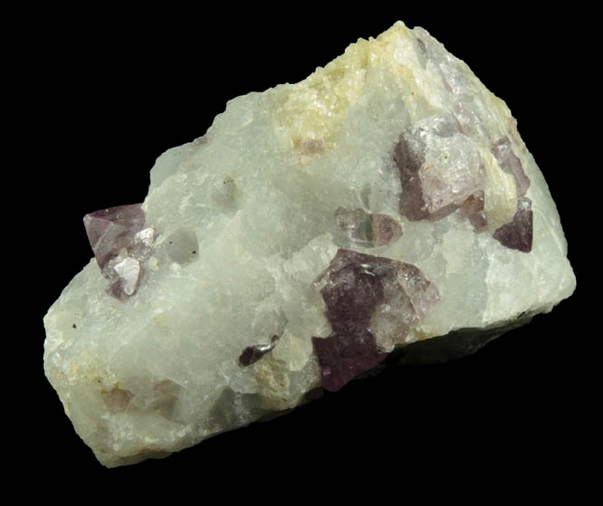 Spinel in marble (lavender) from Mogok District, 115 km NNE of Mandalay, border region between Sagaing and Mandalay Divisions, Myanmar