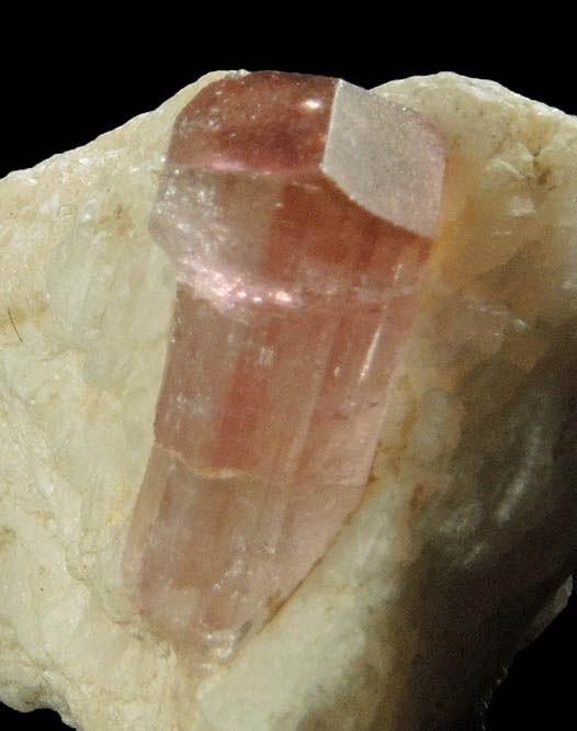 Elbaite var. Rubellite Tourmaline in Albite from Mogok District, 115 km NNE of Mandalay, Mandalay Division, Myanmar (Burma)