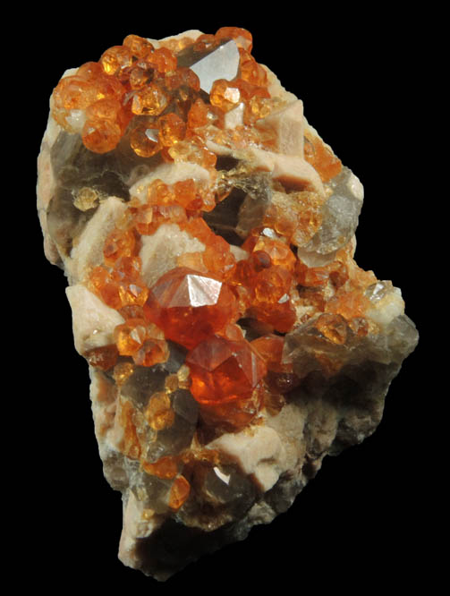 Spessartine Garnet on Microcline from Tongbei-Yunling District, Fujian Province, China