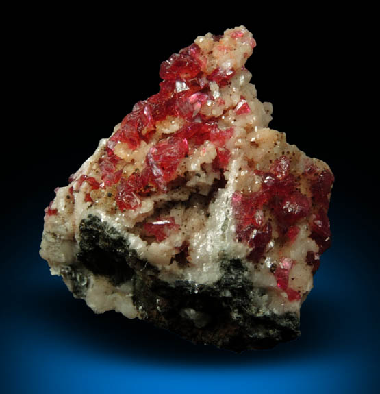 Roselite on Dolomite-Calcite from Aghbar Mine, 10 km east of Bou Azzer Mine, Zagora, Dra-Tafilalet, Morocco