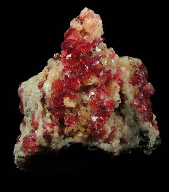 Roselite on Dolomite-Calcite from Aghbar Mine, 10 km east of Bou Azzer Mine, Zagora, Dra-Tafilalet, Morocco