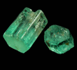 Beryl var. Emerald (two partial crystals) from Vasquez-Yacopi Mining District, Boyacá Department, Colombia