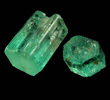 Beryl var. Emerald (two partial crystals) from Vasquez-Yacopi Mining District, Boyac Department, Colombia