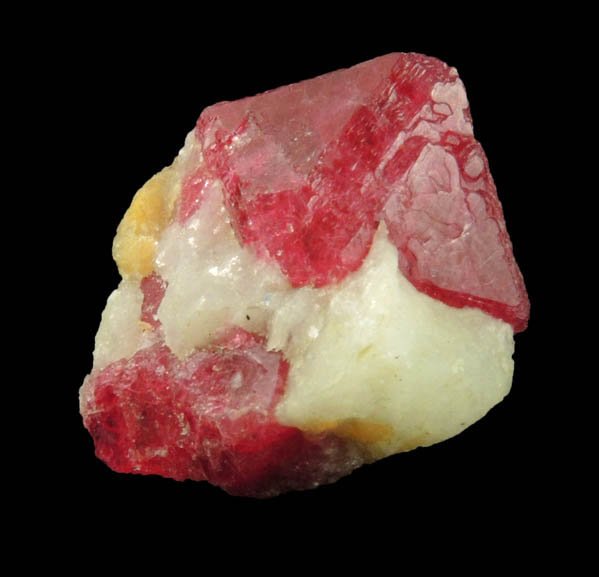 Spinel in marble from Mogok District, 115 km NNE of Mandalay, Mandalay Division, Myanmar (Burma)