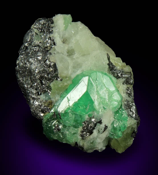 Grossular var. Tsavorite Garnet in matrix from Merelani Hills, near Arusha, Tanzania