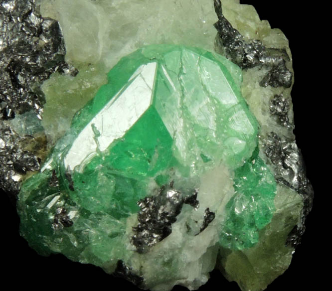 Grossular var. Tsavorite Garnet in matrix from Merelani Hills, near Arusha, Tanzania