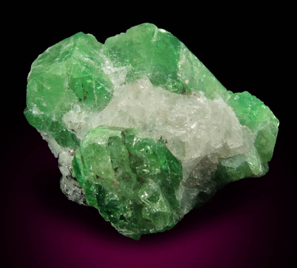 Grossular var. Tsavorite Garnet in Quartz from Merelani Hills, near Arusha, Tanzania