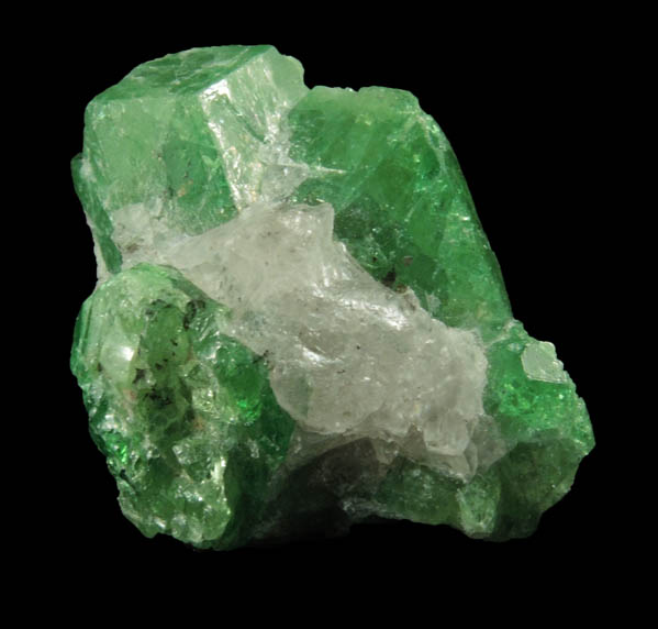 Grossular var. Tsavorite Garnet in Quartz from Merelani Hills, near Arusha, Tanzania