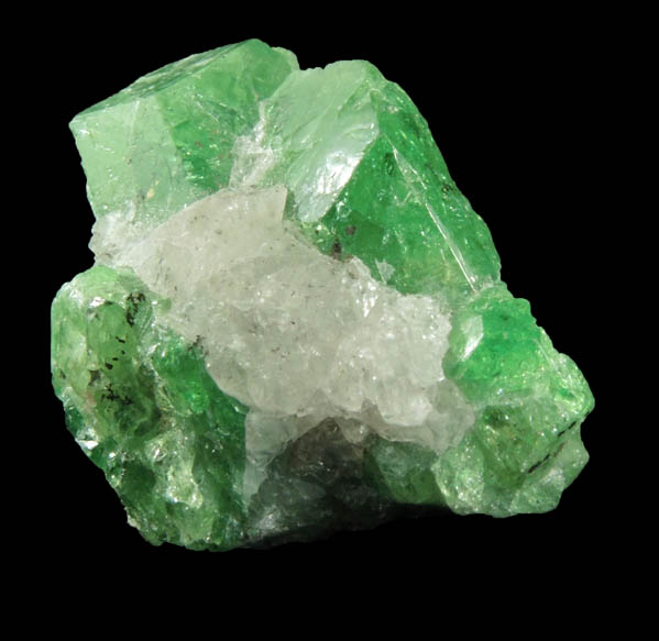 Grossular var. Tsavorite Garnet in Quartz from Merelani Hills, near Arusha, Tanzania