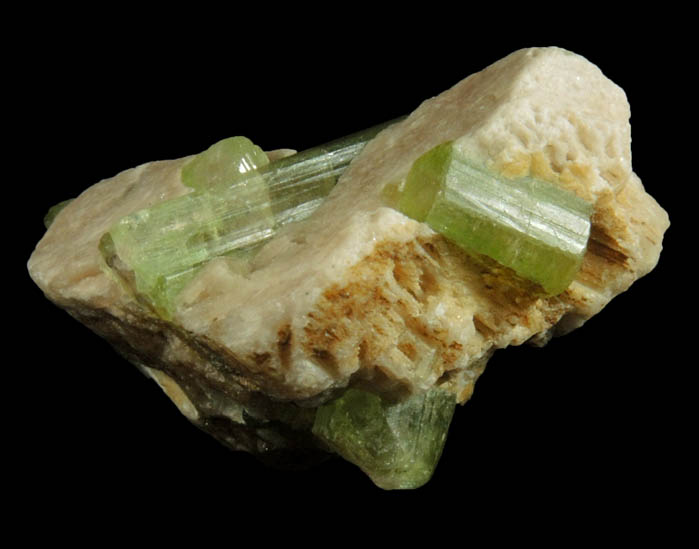 Elbaite Tourmaline in feldspar from Minas Gerais, Brazil