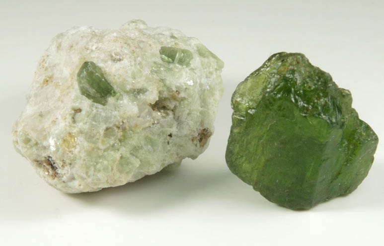 Diopside var. Chrome Diopside (rough with crystal in matrix) from Chamachu, Skardu District, Haramosh Mountains, Gilgit-Baltistan, Pakistan