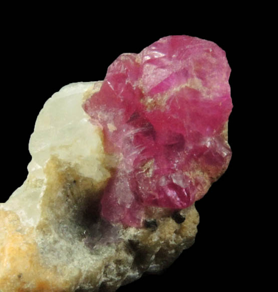 Corundum var. Ruby in matrix from Mogok District, 115 km NNE of Mandalay, Mandalay Division, Myanmar (Burma)