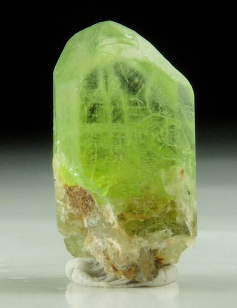 Peridot crystal (gem variety of Forsterite) from Suppat, Naran-Kagan Valley, Kohistan District, Khyber Pakhtunkhwa (North-West Frontier Province), Pakistan