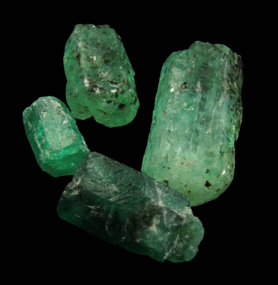 Beryl var. Emerald (four crystals) from Oromia Region, Ethiopia