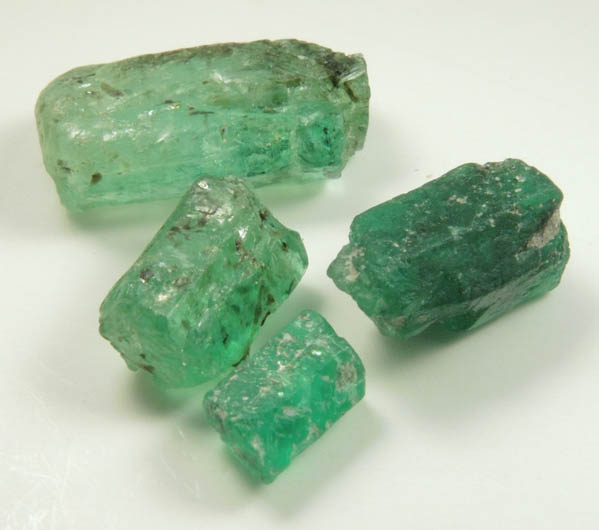 Beryl var. Emerald (four crystals) from Oromia Region, Ethiopia