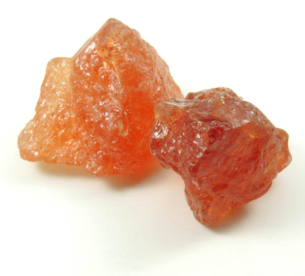 Clinohumite (2 pcs. Gem rough) from Kokscha Valley, Badakshan, Afghanistan