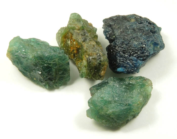 Lazulite (four pieces) from Laila, Gilgit District, Gilgit-Baltistan, Pakistan