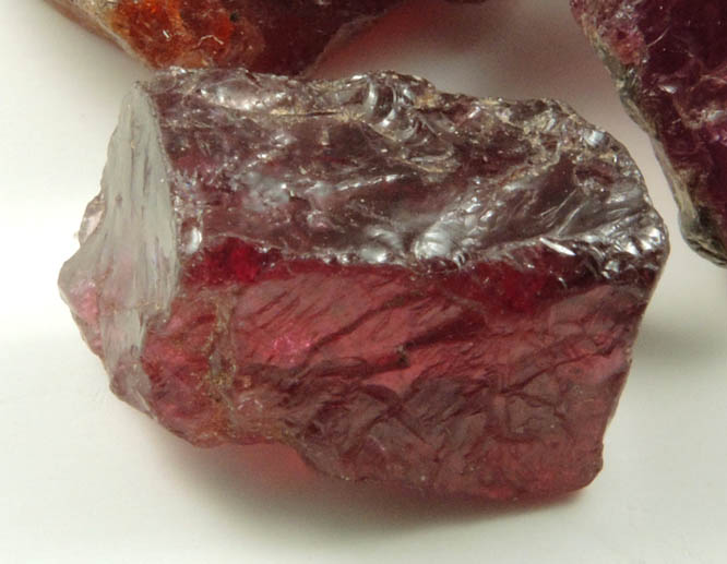 Pyrope var. Rhodolite Garnet (facet rough) from Tanzania