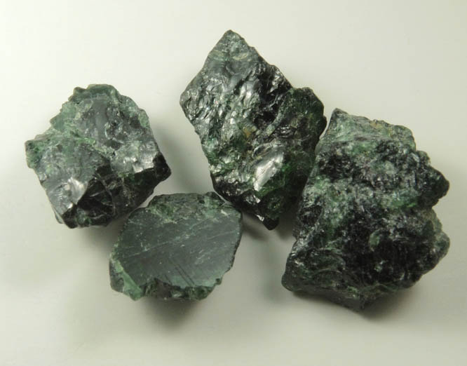 Gahnite (four pcs.) from Sabinpolis, Minas Gerais, Brazil