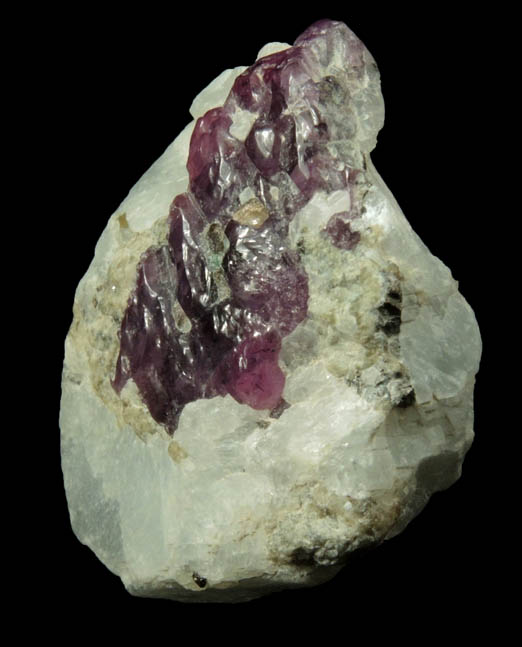 Corundum var. Pink Sapphire in marble from Mogok District, 115 km NNE of Mandalay, Mandalay Division, Myanmar (Burma)